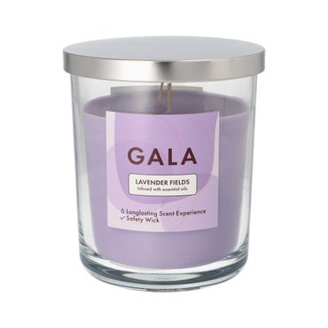 6 "GALA" Duftkerze im Glas Ø 10,5 cm · 12,4 cm violett - Lavender Fields "Tokio Large"
