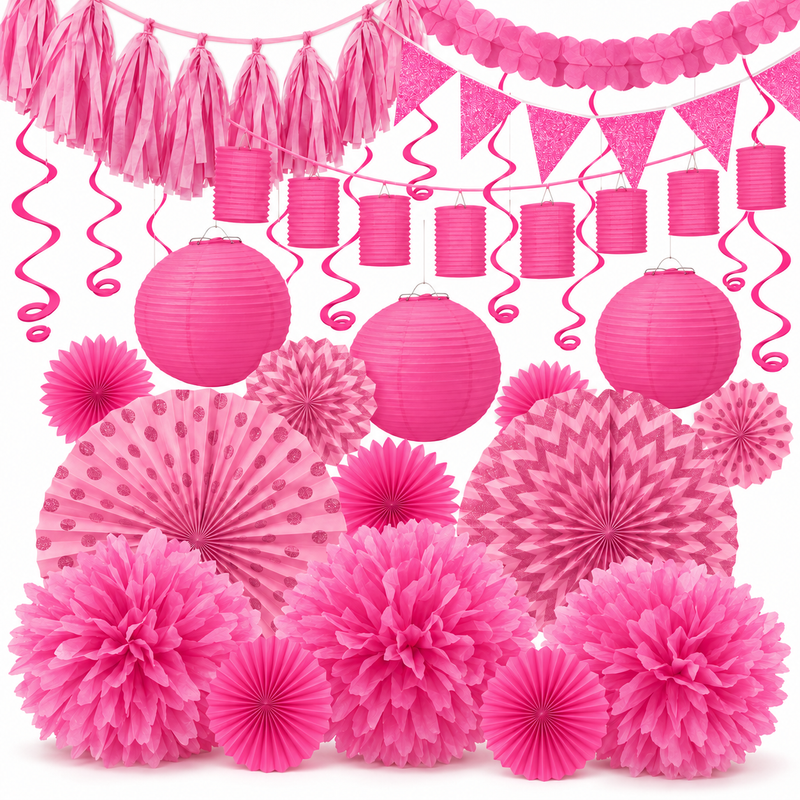 PL7415-Deko-Set-Pink-Rosa-31-teilig 61678-Party-Deko-Set-Pink-Rosa-31-teilig-mit-Lampions--Faechern--Fluffy-Dekobaellen--Spiralen-und-Girlanden.png
