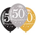 50. Geburtstag gold 6 Luftballons