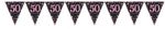 50. Geburtstag glitzer Wimpelkette pink schwarz