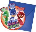 PJ Masks Pyjamahelden 6 Einladungskarten