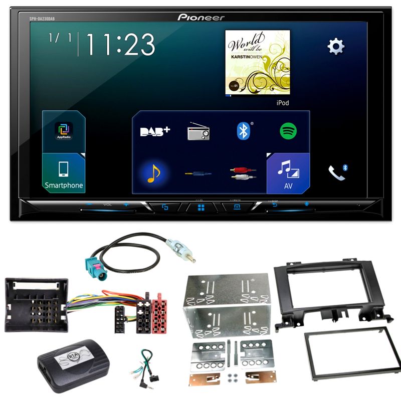 Pioneer SPH-DA230DAB CarPlay DAB+ Einbauset für Mercedes Sprinter W906 Crafter