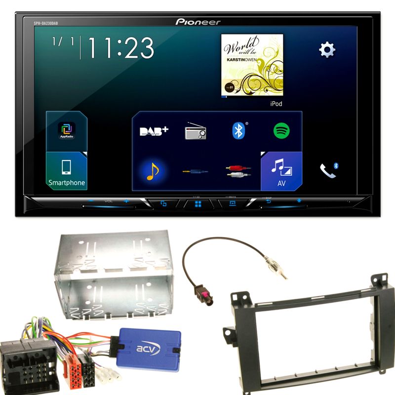 Pioneer SPH-DA230DAB CarPlay DAB+ USB Einbauset für Mercedes Viano Vito W639