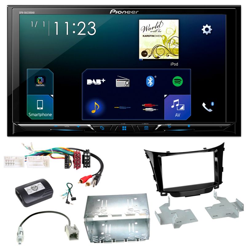 Pioneer SPH-DA230DAB CarPlay Android Auto Einbauset für Hyundai i30 GD GDH