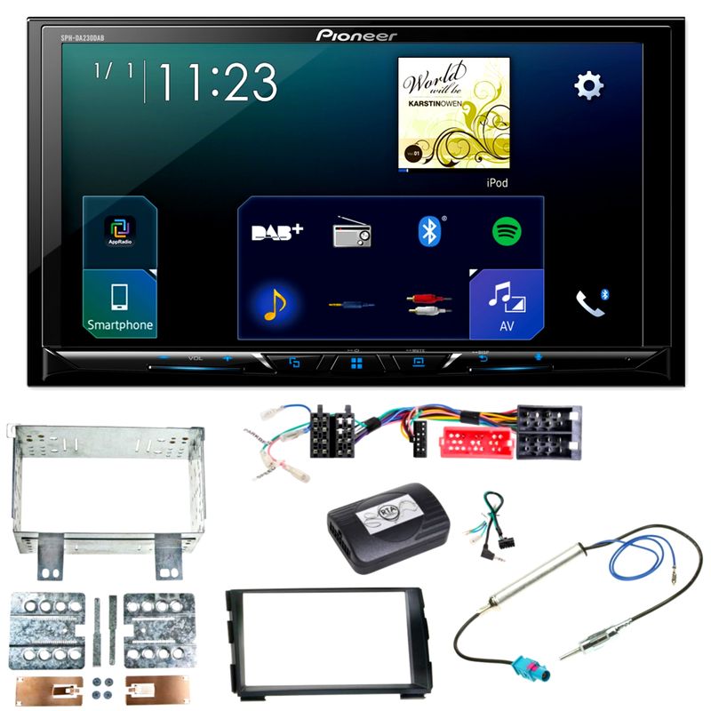 Pioneer SPH-DA230DAB CarPlay DAB+ Android Auto Einbauset für Kia Cee'd ED
