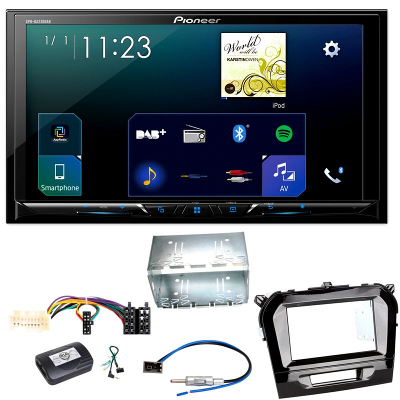Pioneer SPH-DA230DAB CarPlay DAB+ Android Auto Einbauset für Suzuki Vitara LY Pioneer SPH-DA230DAB CarPlay DAB+ Android Auto Einbauset für Suzuki Vitara LY