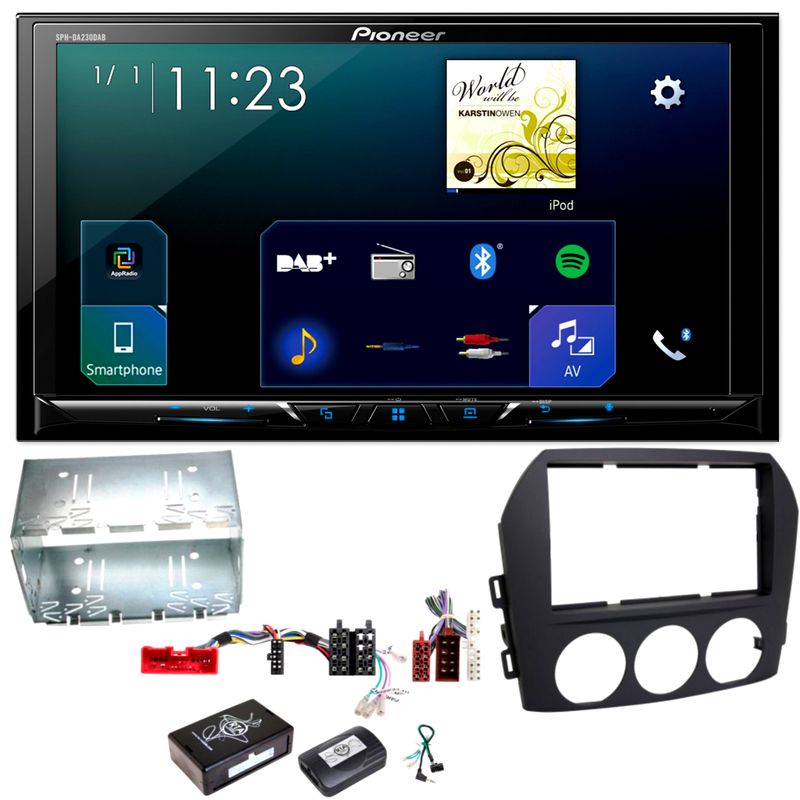 Pioneer SPH-DA230DAB CarPlay Android Auto Einbauset für Mazda MX-5 NC FL Pioneer SPH-DA230DAB CarPlay Android Auto Einbauset für Mazda MX-5 NC FL