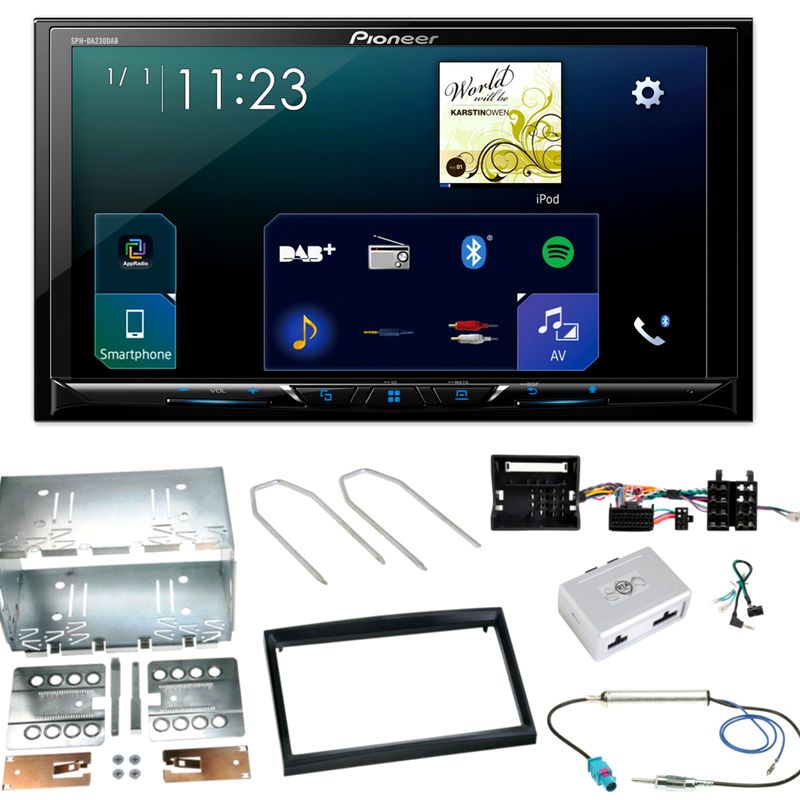 Pioneer SPH-DA230DAB CarPlay DAB+ Einbauset für Peugeot 207 307 Partner Expert Pioneer SPH-DA230DAB CarPlay DAB+ Einbauset für Peugeot 207 307 Partner Expert