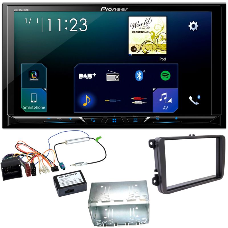 Pioneer SPH-DA230DAB CarPlay DAB+ Einbauset für Tiguan Amarok Caddy Jetta Pioneer SPH-DA230DAB CarPlay DAB+ Einbauset für Tiguan Amarok Caddy Jetta