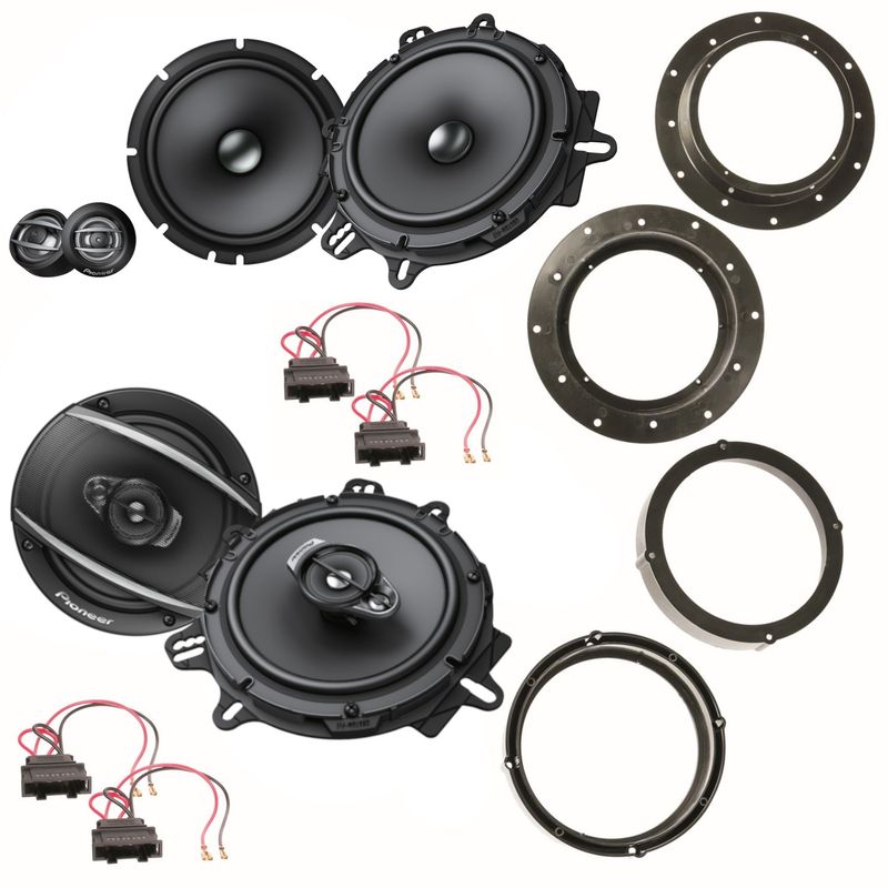 Pioneer TS-A1600C TS-A1670F Lautsprecher vorne hinten Einbauset für Golf 5 Pioneer TS-A1600C TS-A1670F Lautsprecher vorne hinten Einbauset für Golf 5