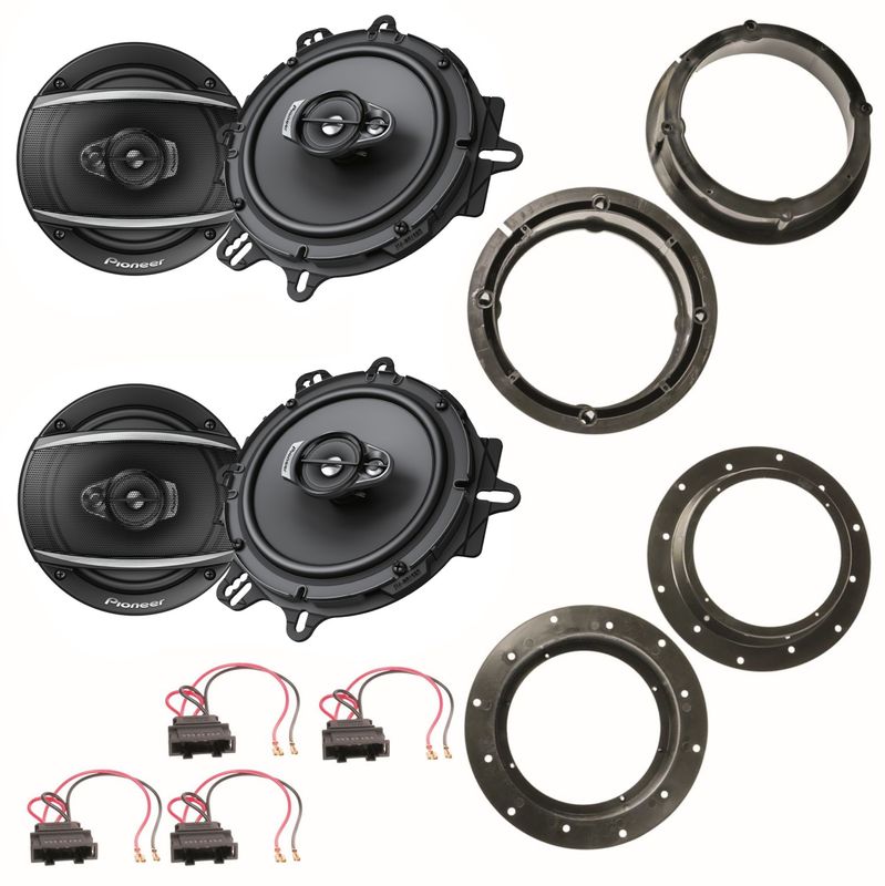 Pioneer TS-A1670F 3 Wege Lautsprecher vorne hinten Einbauset für Golf 5