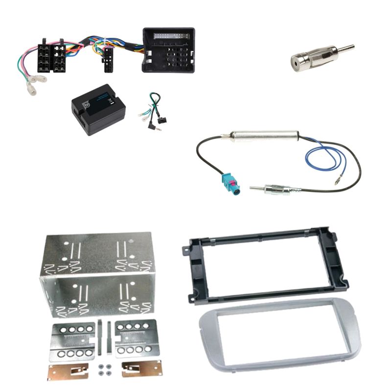 Autoradio Einbauset für Ford Focus Mondeo S-Max Radioblende Silber Adapter Autoradio Einbauset für Ford Focus Mondeo S-Max Radioblende Silber Adapter