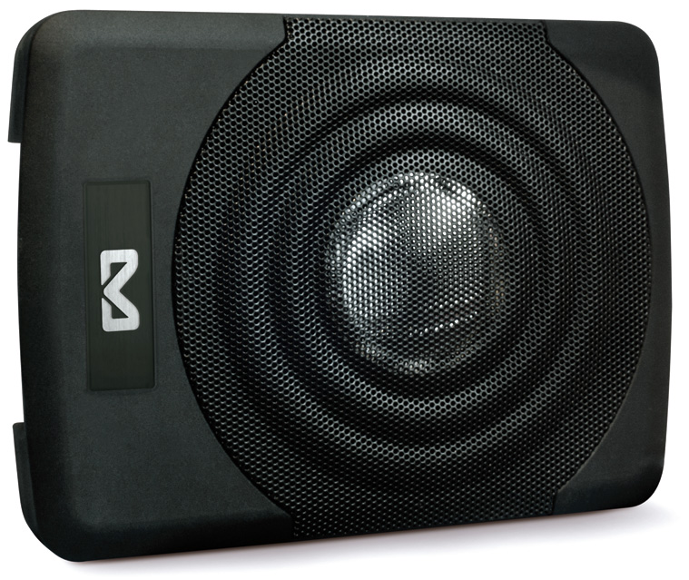 AMPIRE Active10-SL Aktiv-Subwoofer 25 cm Slim-Line Alu Gehäuse inkl. Verstärker