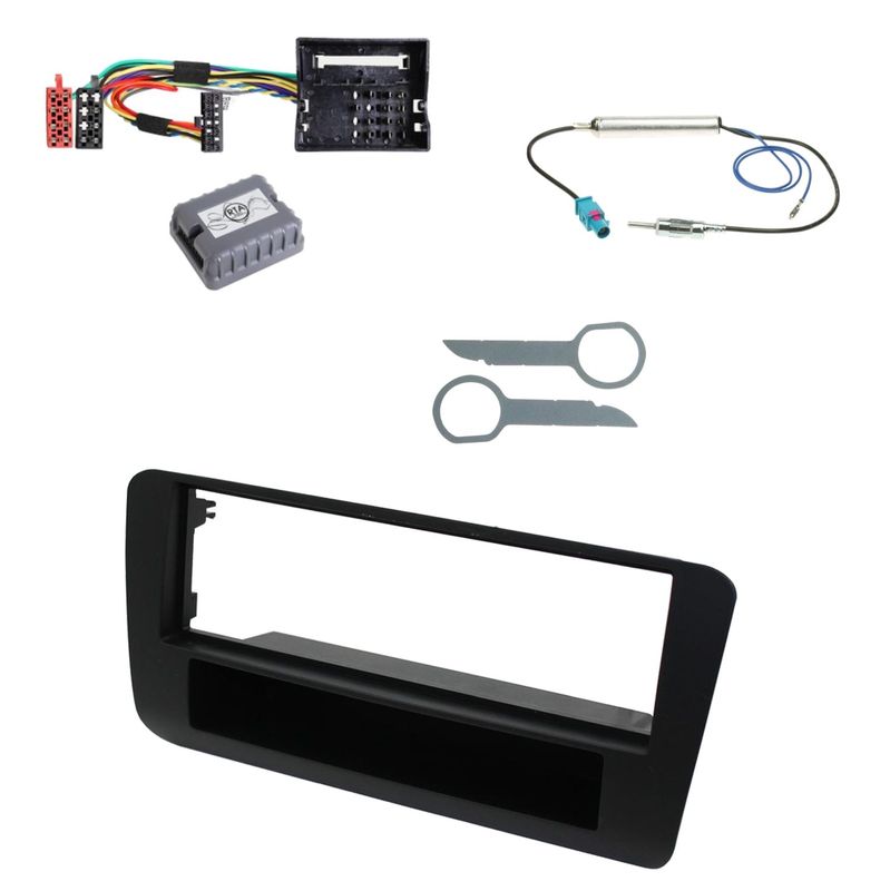 Autoradio Einbauset für Audi A1 1-DIN Radioblende Antennen Adapter Kabel CAN Bus