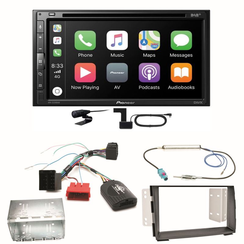 Pioneer AVH-Z5200DAB Android Auto Carplay Bluetooth Einbauset für Kia Venga