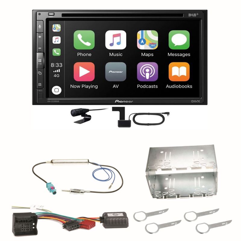 Pioneer AVH-Z5200DAB Android Auto Carplay Bluetooth Einbauset für Fox Polo 9N3