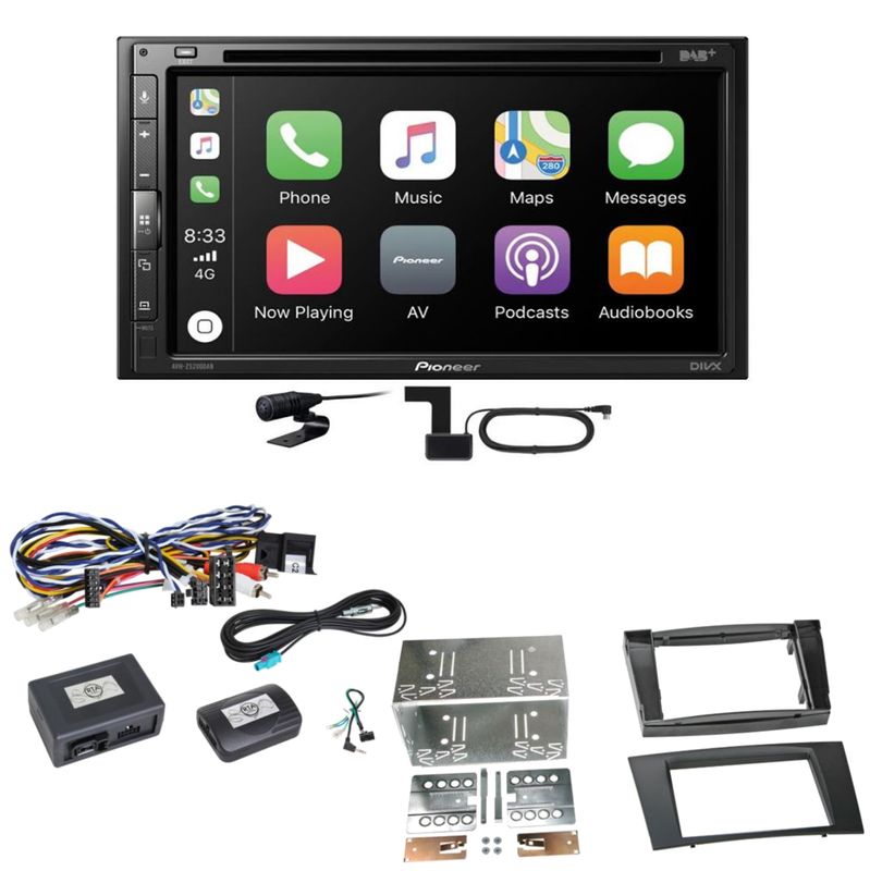 Pioneer AVH-Z5200DAB Android Auto Carplay Einbauset für Mercedes W211 CLS W219