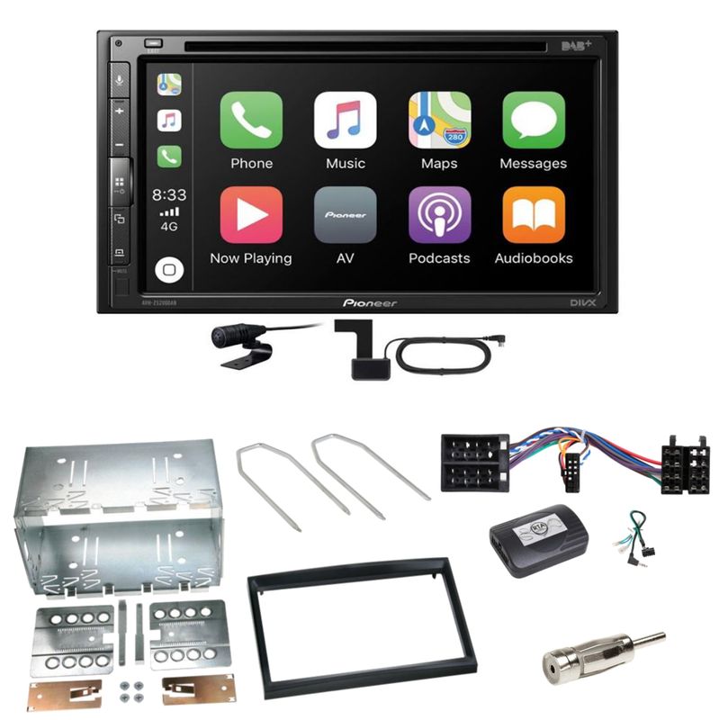 Pioneer AVH-Z5200DAB Android Auto Carplay Einbauset für Peugeot 307 Citroen C2 C3 Pioneer AVH-Z5200DAB Android Auto Carplay Einbauset für Peugeot 307 Citroen C2 C3