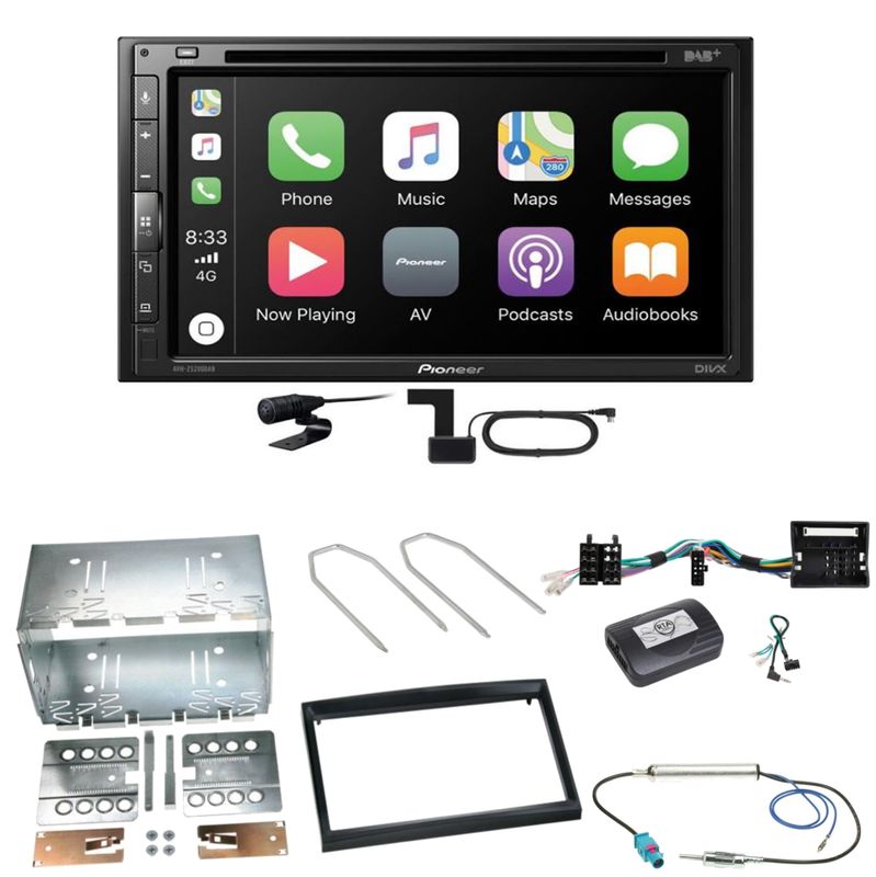 Pioneer AVH-Z5200DAB Android Auto Einbauset für Citroen C2 C3 Berlingo Jumpy