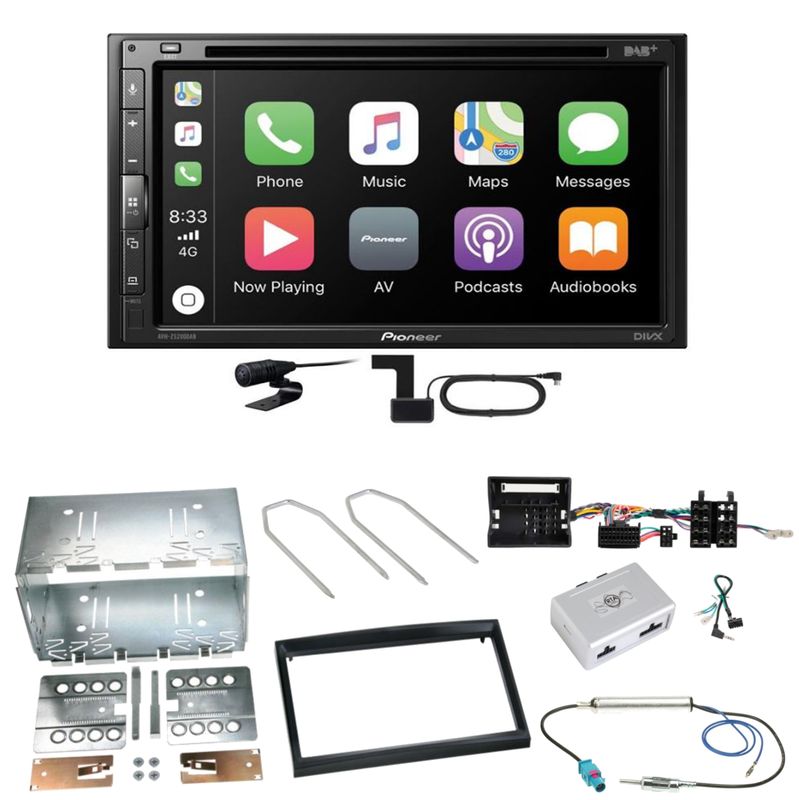 Pioneer AVH-Z5200DAB Android Auto Einbauset für Citroen C2 C3 Berlingo Jumpy
