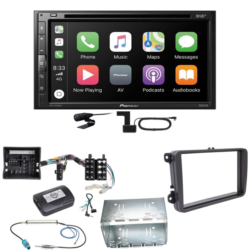 Pioneer AVH-Z5200DAB Android Auto Carplay Einbauset für Tiguan Amarok Caddy Jetta