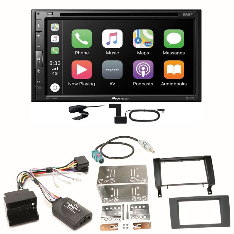 Pioneer AVH-Z5200DAB Android Auto Carplay Einbauset für Mercedes SLK R171 ab 2008