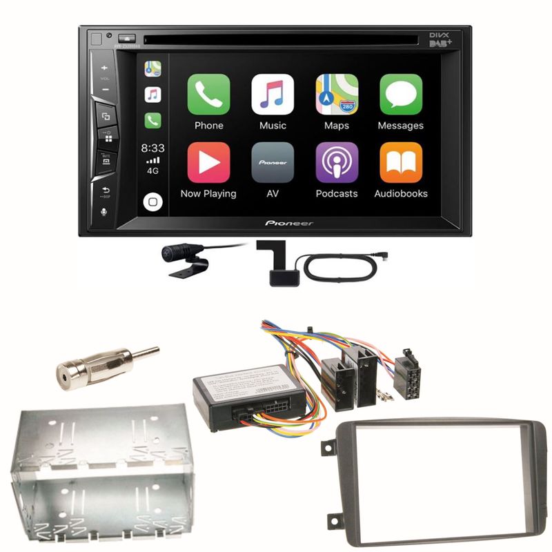 Pioneer AVH-Z3200DAB Carplay Einbauset für Mercedes C-Klasse W203 CLK W208 W209