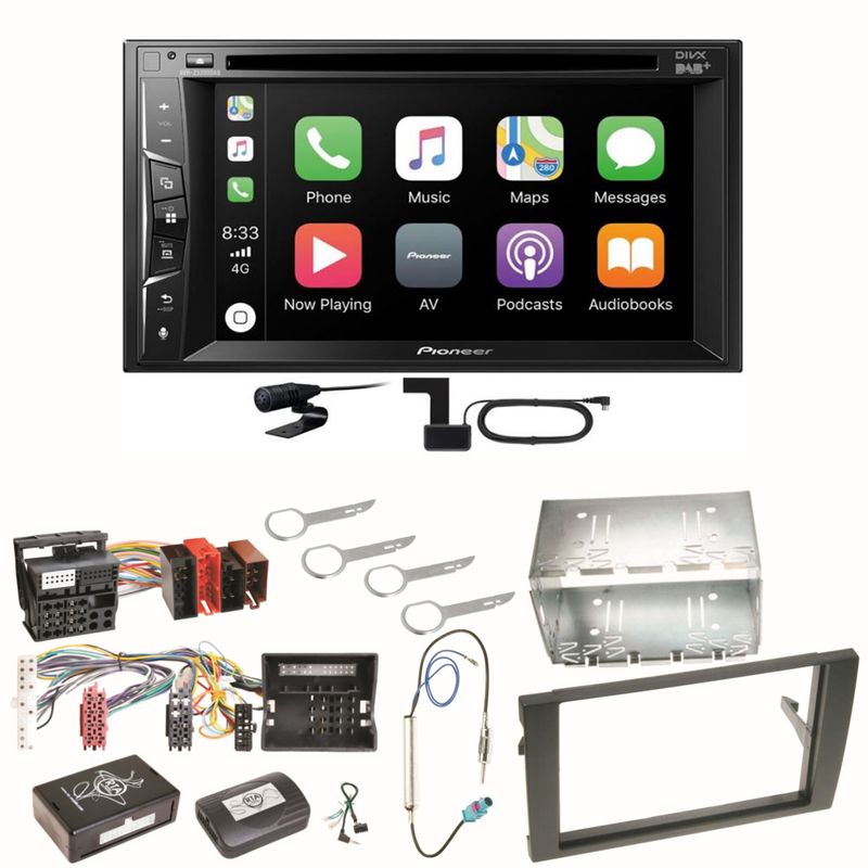 Pioneer AVH-Z3200DAB Carplay Bluetooth DAB Einbauset für Audi A4 B6 B7 Seat Exeo Pioneer AVH-Z3200DAB Carplay Bluetooth DAB Einbauset für Audi A4 B6 B7 Seat Exeo