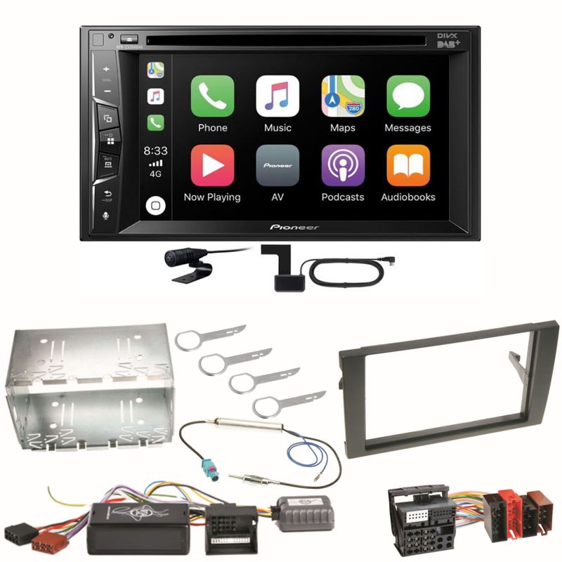 Pioneer AVH-Z3200DAB Carplay Bluetooth DAB Einbauset für Seat Exeo Audi A4 B6 B7 Pioneer AVH-Z3200DAB Carplay Bluetooth DAB Einbauset für Seat Exeo Audi A4 B6 B7