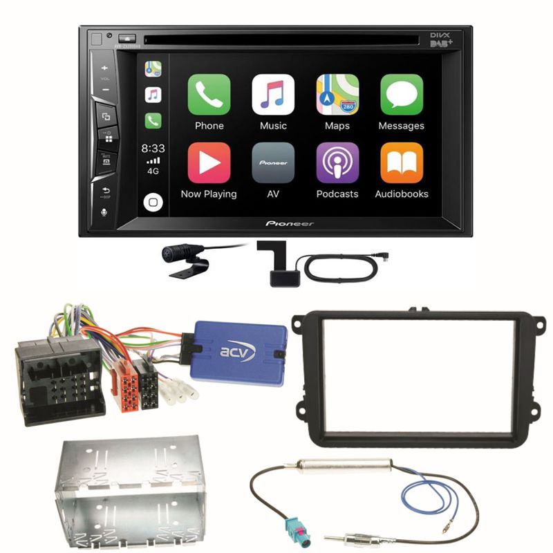 Pioneer AVH-Z3200DAB Carplay Bluetooth Einbauset für Seat Alhambra Altea XL Leon