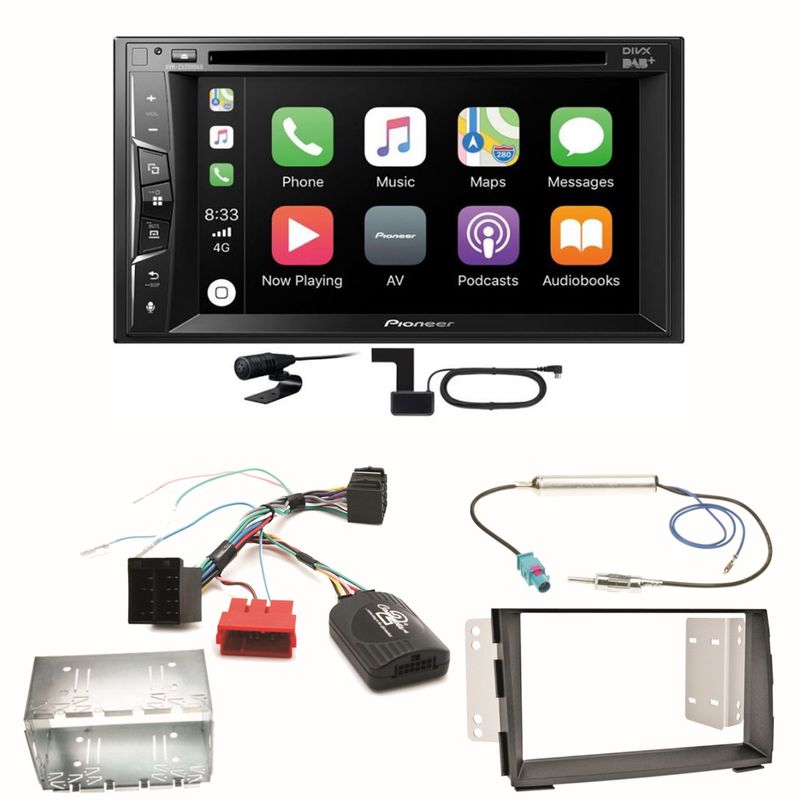 Pioneer AVH-Z3200DAB Carplay Bluetooth Digitalradio Einbauset für Kia Venga
