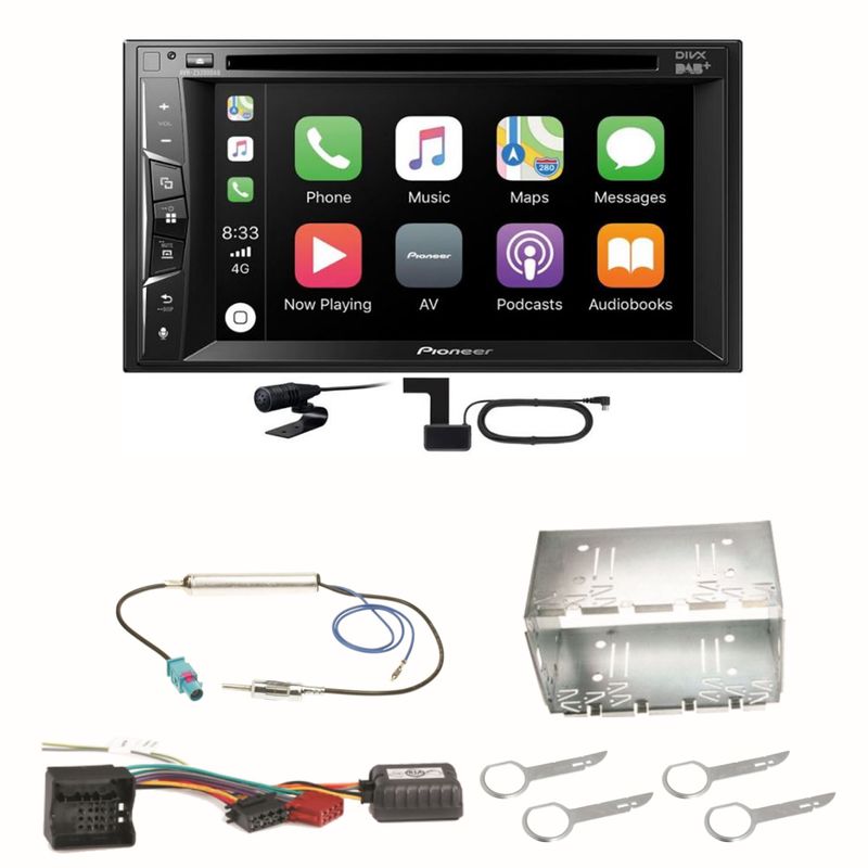 Pioneer AVH-Z3200DAB Carplay Bluetooth Digitalradio Einbauset für Fox Polo 9N3