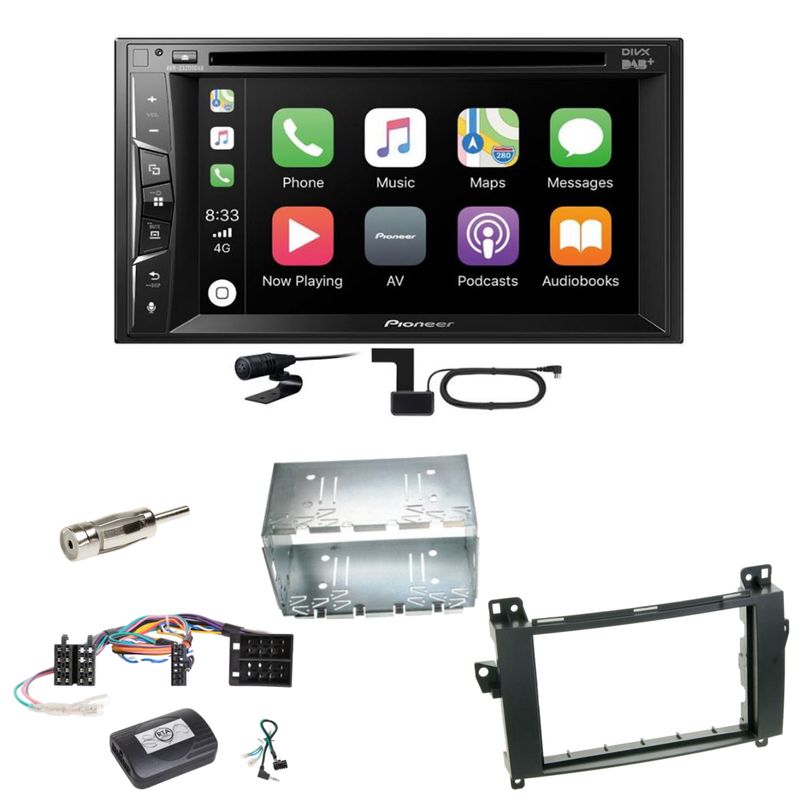 Pioneer AVH-Z3200DAB Carplay Bluetooth Einbauset für Mercedes Vito Viano W639