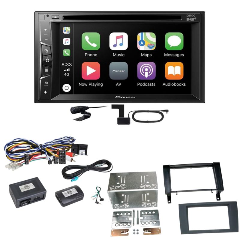 Pioneer AVH-Z3200DAB Carplay Bluetooth DAB Einbauset für Mercedes SLK R171