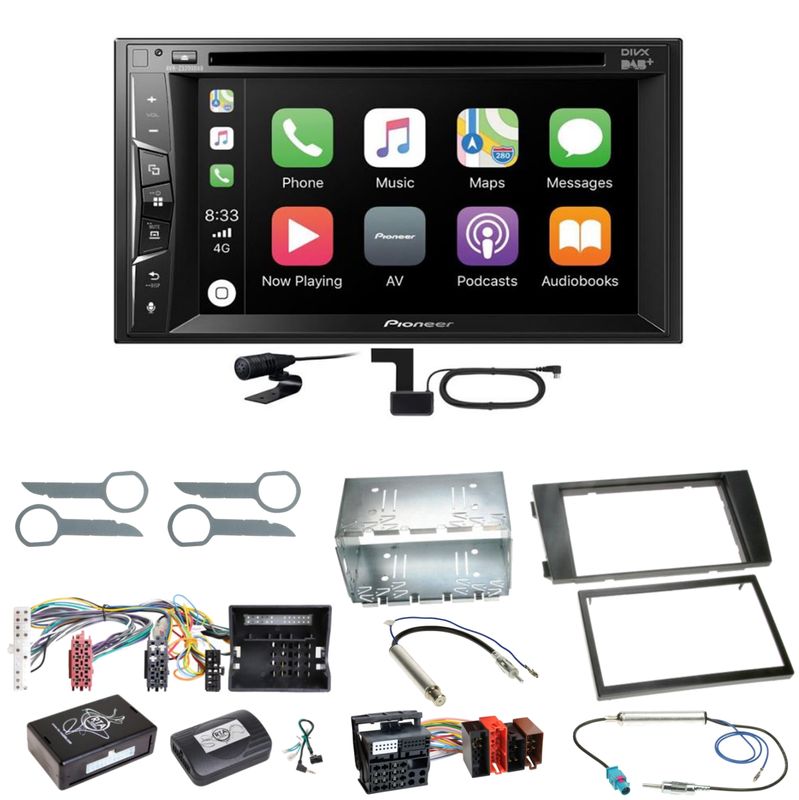 Pioneer AVH-Z3200DAB Carplay Bluetooth DAB Einbauset für Audi A6 4B Facelift Pioneer AVH-Z3200DAB Carplay Bluetooth DAB Einbauset für Audi A6 4B Facelift