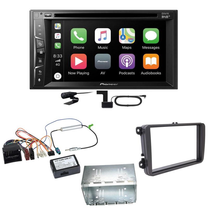 Pioneer AVH-Z3200DAB Carplay Bluetooth DAB Einbauset für T6 Sharan 2 Beetle