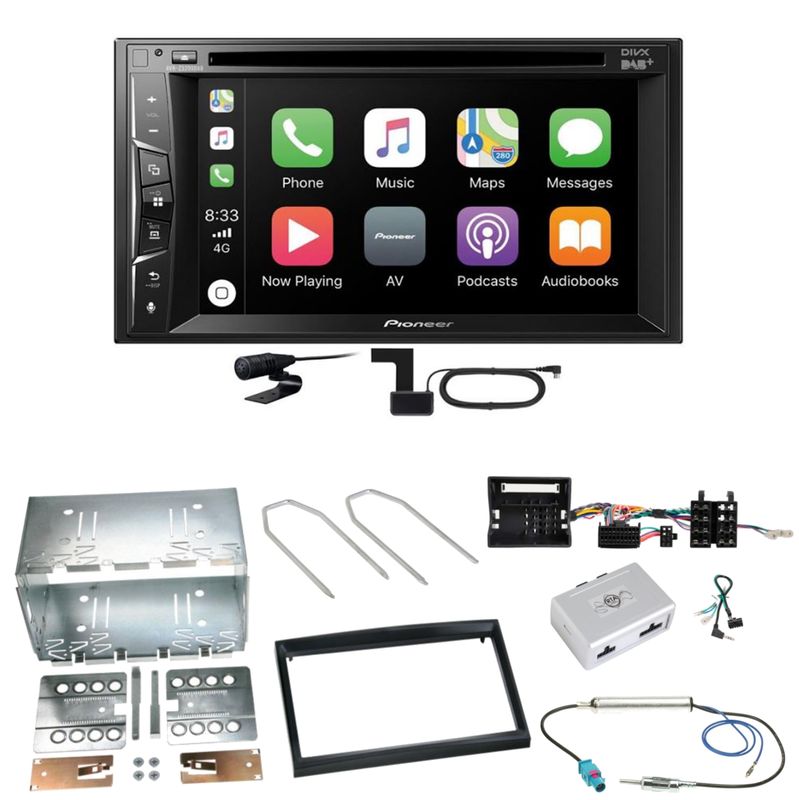 Pioneer AVH-Z3200DAB Carplay DAB Einbauset für Citroen C2 C3 Berlingo Jumpy