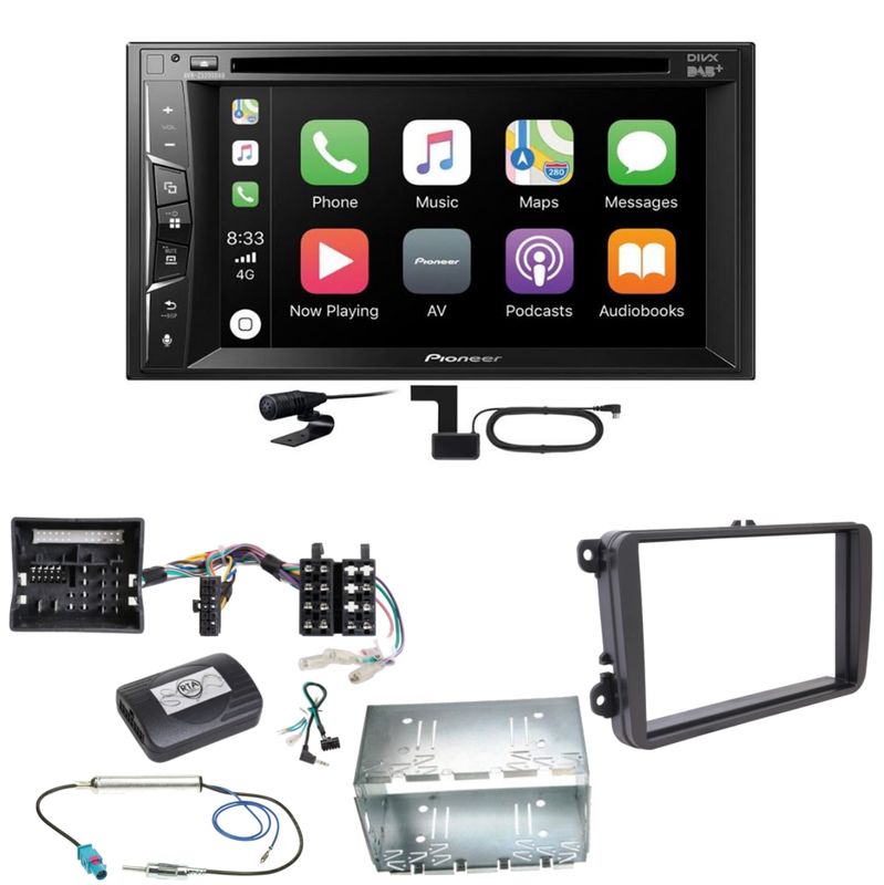Pioneer AVH-Z3200DAB Carplay Bluetooth Einbauset für Tiguan Amarok Caddy Jetta