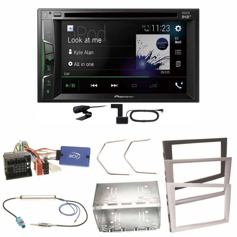 Pioneer AVH-A3200DAB Bluetooth Einbauset für Opel Vectra C Meriva Vivaro Combo