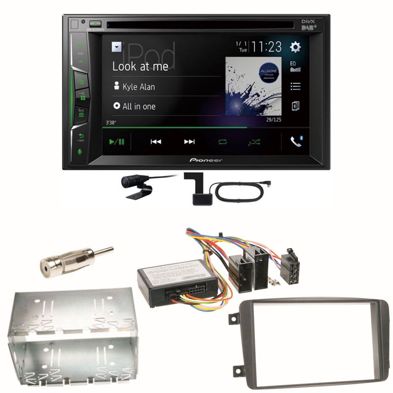 Pioneer AVH-A3200DAB Bluetooth Einbauset für Mercedes C-Klasse W203 CLK W208 W209