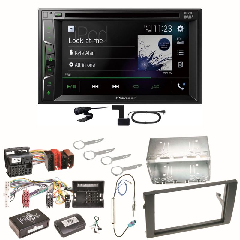 Pioneer AVH-A3200DAB Bluetooth Digitalradio Einbauset für Audi A4 B6 B7 Seat Exeo Pioneer AVH-A3200DAB Bluetooth Digitalradio Einbauset für Audi A4 B6 B7 Seat Exeo