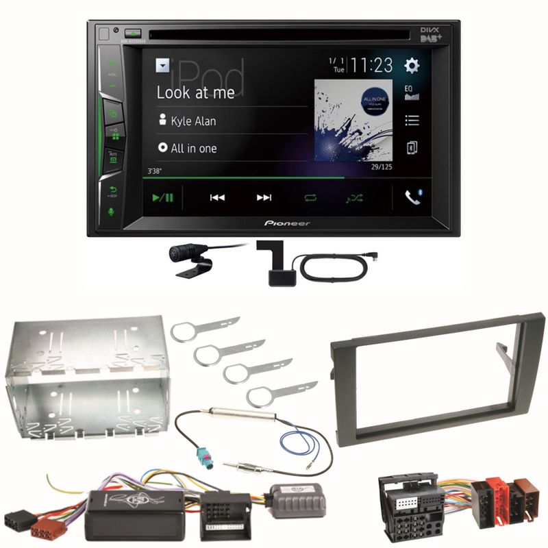 Pioneer AVH-A3200DAB Bluetooth Digitalradio Einbauset für Seat Exeo Audi A4 B6 B7 Pioneer AVH-A3200DAB Bluetooth Digitalradio Einbauset für Seat Exeo Audi A4 B6 B7