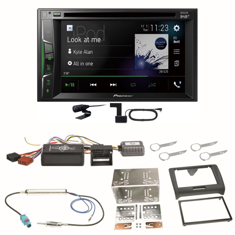 Pioneer AVH-A3200DAB Bluetooth Digitalradio CD MP3 Einbauset für Audi TT 8J Pioneer AVH-A3200DAB Bluetooth Digitalradio CD MP3 Einbauset für Audi TT 8J