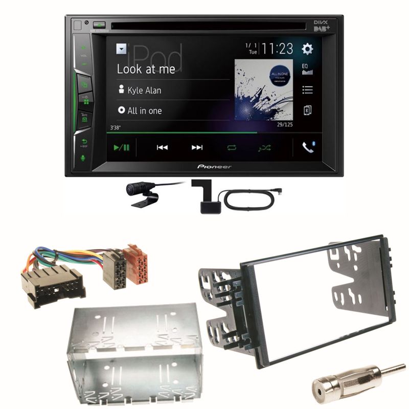 Pioneer AVH-A3200DAB Bluetooth DAB Einbauset für Kia Sorento JC Rio DC Carnival