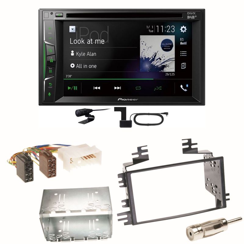 Pioneer AVH-A3200DAB Bluetooth Digitalradio Einbauset für Kia Sportage JE Rio JB
