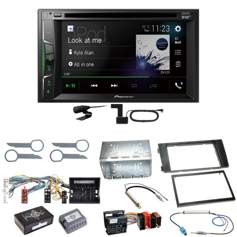 Pioneer AVH-A3200DAB Bluetooth Digitalradio CD Einbauset für Audi A6 4B Facelift Pioneer AVH-A3200DAB Bluetooth Digitalradio CD Einbauset für Audi A6 4B Facelift