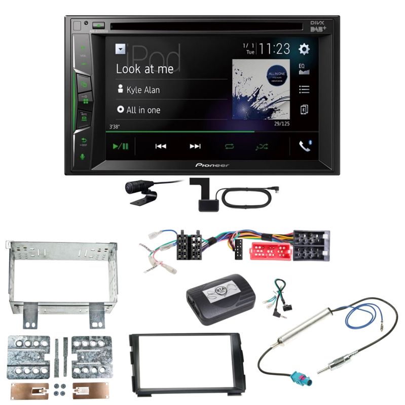 Pioneer AVH-A3200DAB Bluetooth Digitalradio CD MP3 Einbauset für Kia Cee'd ED