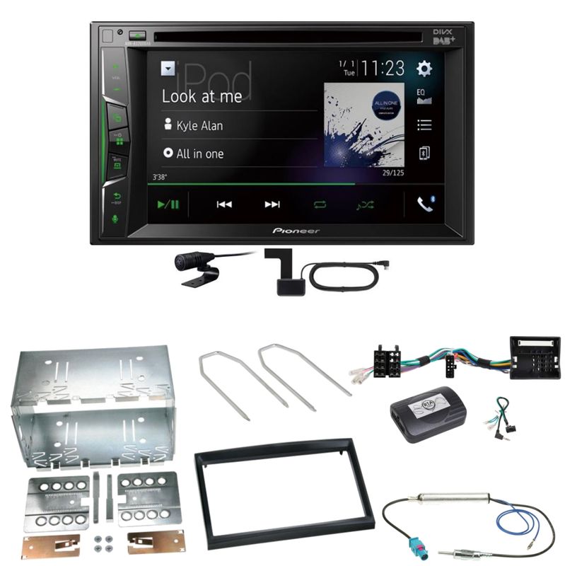 Pioneer AVH-A3200DAB Bluetooth DAB Einbauset für Citroen C2 C3 Berlingo Jumpy