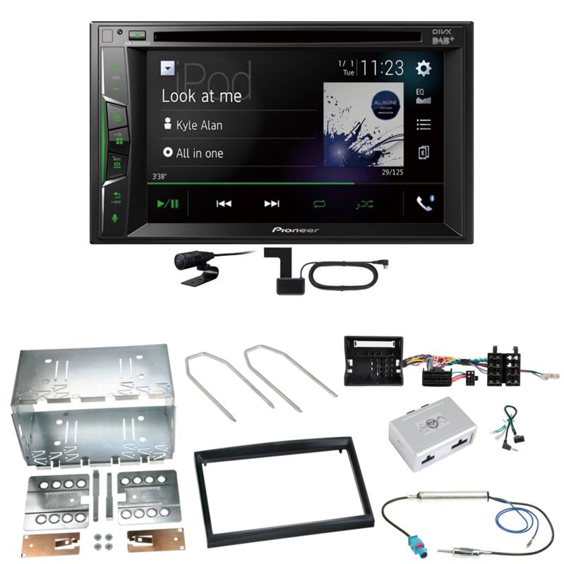 Pioneer AVH-A3200DAB Bluetooth DAB Einbauset für Citroen C2 C3 Berlingo Jumpy