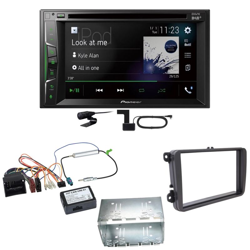 Pioneer AVH-A3200DAB Bluetooth DAB CD Einbauset für Tiguan Amarok Caddy Jetta Pioneer AVH-A3200DAB Bluetooth DAB CD Einbauset für Tiguan Amarok Caddy Jetta